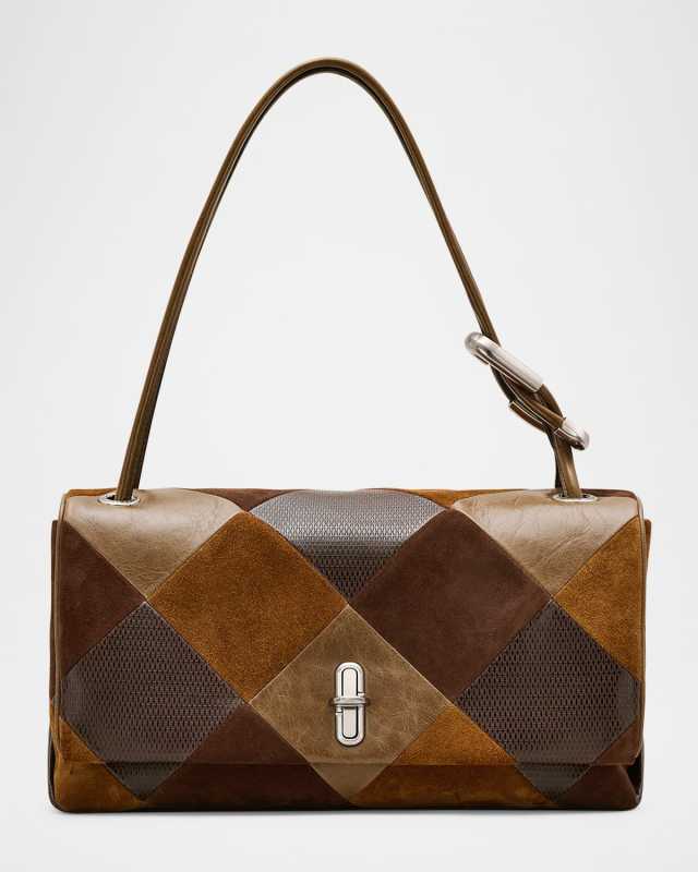 The Large Dual Patchwork Leather Shoulder Bag